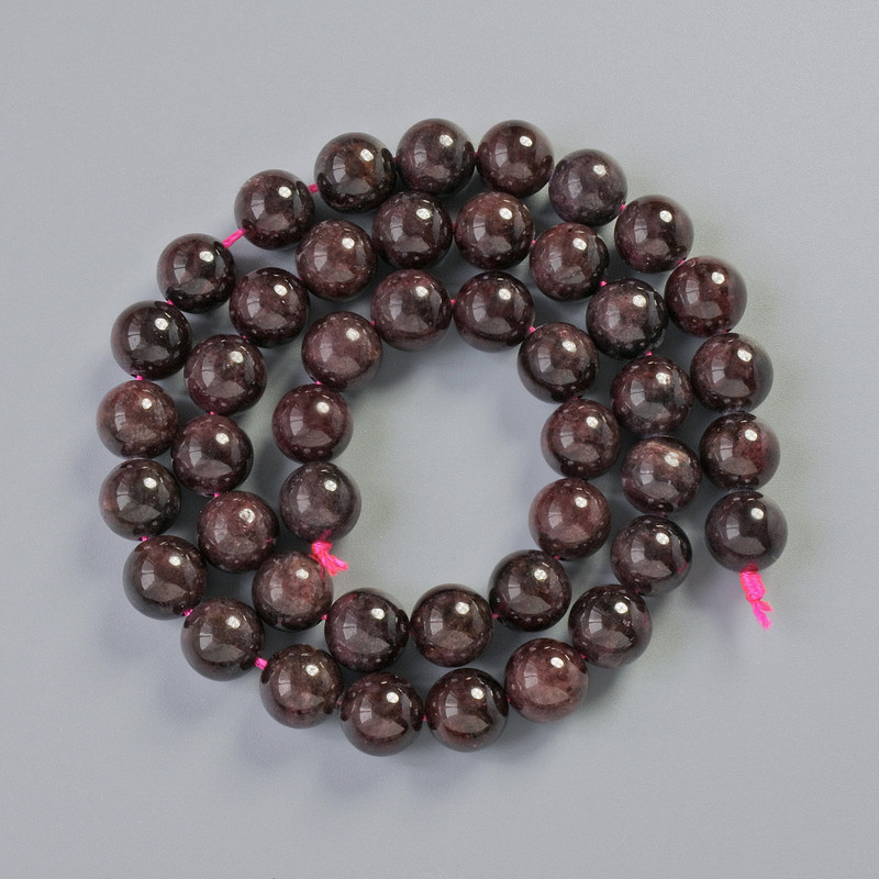 Mărgele din granat natural, piatră naturală, formă sferică netedă, diametrul 8,5 mm, lungime 38 cm, pe șnur