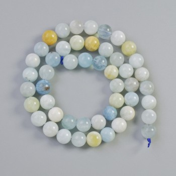 Mărgele din morganit, piatră naturală, bilă netedă, diametru 8 mm ±, lungime 38 cm ±, pe șnur