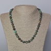 Colier din crizocola – piatră naturală, mărgele netede, diametrul 8,5 mm, lungime 45–48 cm