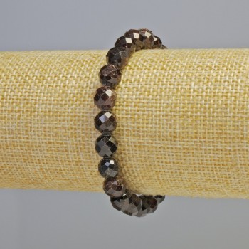 Brățară cu granat, piatră naturală, mărgele tăiate, diametru aproximativ 8 mm ± (elastică), lungime 18 cm+