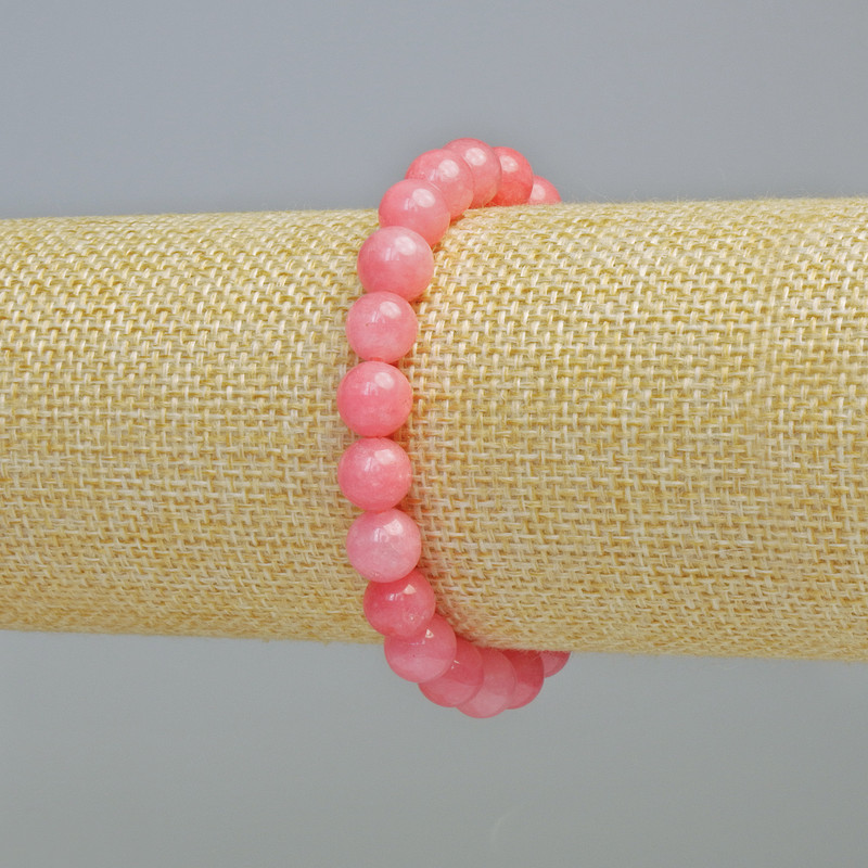 Brățară cu turmalin sintetic, mărgele netede, diametru 8 mm ± (elastică), lungime 18 cm+