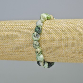 Brățară din piatră naturală Valit, fațetată, diametrul aproximativ de 10 mm, lungime 18 cm, pe bandă elastică