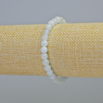 Brățară cu acvamarin, piatră naturală, mărgele netede, diametrul aproximativ 6 mm, lungime 18 cm+