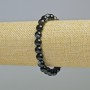 Brățară din agat negru, piatră naturală, cu mărgele netede de 8 mm, lungime 18 cm, pe elastic
