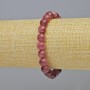 Brățară din rubelit turmalin natural, mărgele netede de 8 mm, lungime 18 cm, pe elastic