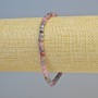 Brățară cu safir și rubin, piatră naturală, mărgele cub facetate, diametrul 4 mm +/- ( elastic ), lungime 18 cm+