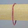 Brățară din rubin natural, piatră cu tăietură facetată în formă de cub, diametru aproximativ 3 mm +/- (elastic), lungime 18 cm+