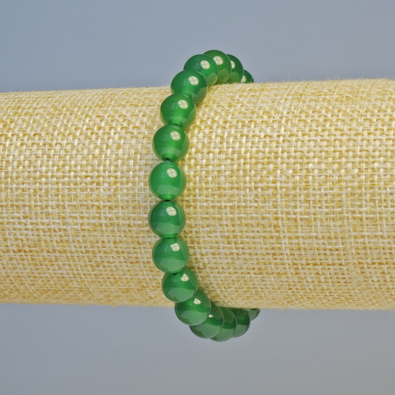 Brățară din crizopraz, piatră naturală, mărgele netede, diametru de 8 mm ± (elastic), lungime 18 cm+