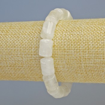 Brățară din cristal de munte, piatră naturală, cilindru, diametru 10x14 mm +/- (elastic), lungime 18 cm