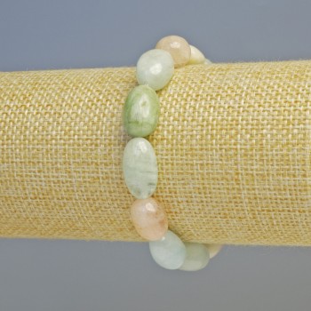 Brățară din morganit natural, mărgele fațetate, diametrul 10×13 mm ± (pe bandă elastică), lungime 18 cm+