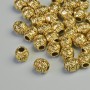 Furnitură mărgea-inserație, diametrul 6×6 mm, diametrul găurii 2,5 mm, set 33 buc. ± 20 g ± culoare aurie a metalului