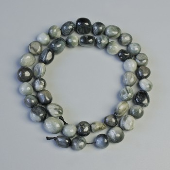 Mărgele cu Ochiul de Șoim din piatră naturală, fațetate, diametrul 9×10 mm, lungime 40 cm, pe șnur