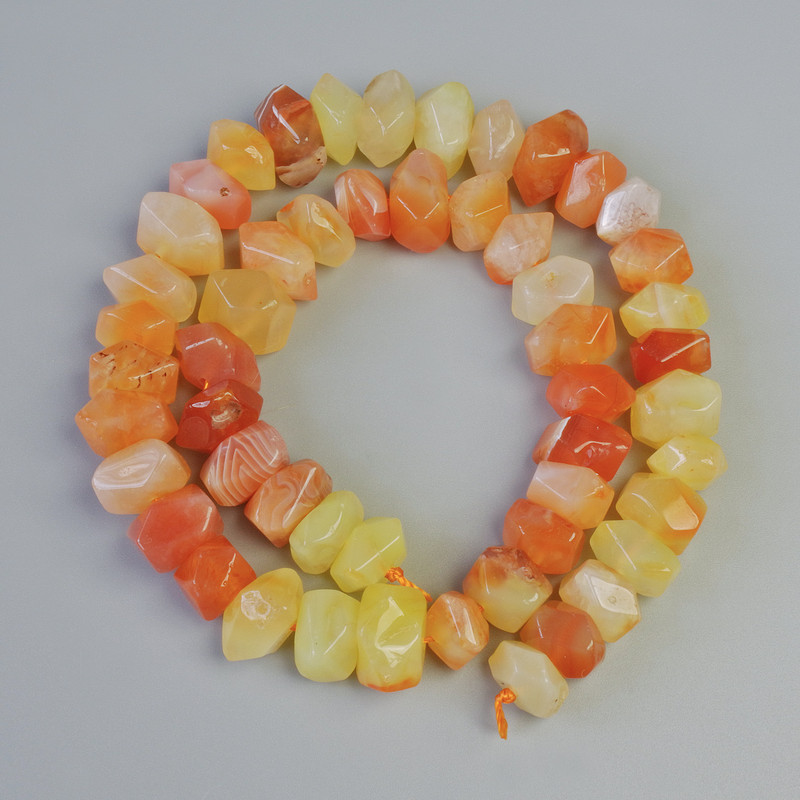 Mărgele Botswana portocalii din agat natural, formă rondel, diametrul aproximativ 11×7,5 mm, lungimea aproximativă 38 cm, pe șnur