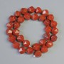 Mărgele din jasper roșu natural, multifacetate, diametrul 10×12 mm, lungime 37 cm, pe șnur