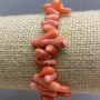 Brățară din coral roz, mărgele cilindrice naturale, diametru 9–17×4 mm ± (elastică), lungime 18 cm+