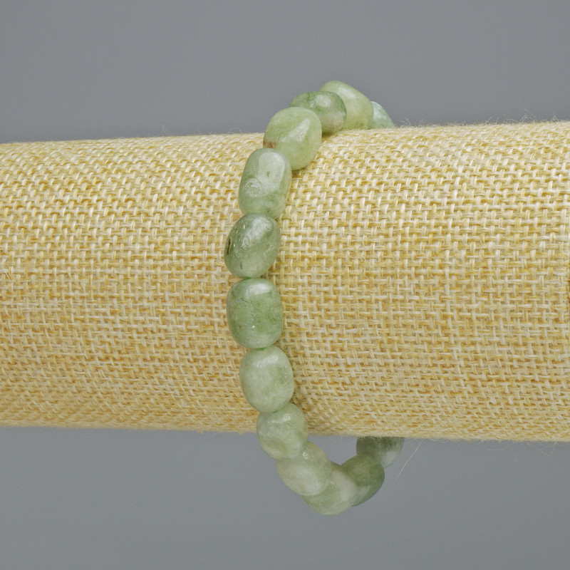 Brățară din jadit natural, mărgele fațetate, diametrul 7×11 mm ± (elastică), lungime 18 cm+