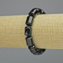 Brățară din agată neagră naturală, piatră naturală, formă cilindrică, diametrul 10×14 mm ± (elastică), lungime 18 cm+