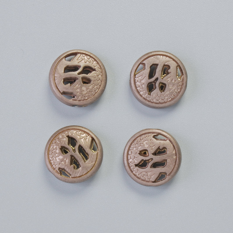 Mărgea din hematit, culoare bronz mat, diametrul 12×4,5 mm (+/-) (4 buc.)
