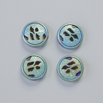 Намистина Гематит колір матовий хамелеон, діаметр 12х4, 5мм+- ( 4шт. )