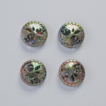 Mărgea din hematit «Copac» culoare chameleon, diametrul 12,5×4,5 mm ± (4 buc.)