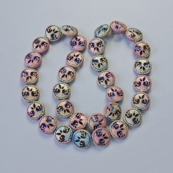 Mărgele din hematit „Copac” în nuanță hameleon mat, diametru aproximativ 12,5×4,5 mm, lungime aproximativă 41 cm, pe fir