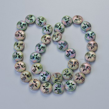 Mărgele de hematit «Copac» culoare mată hameleon, diametrul 12,5×4,5 mm, lungime 41 cm, pe fir