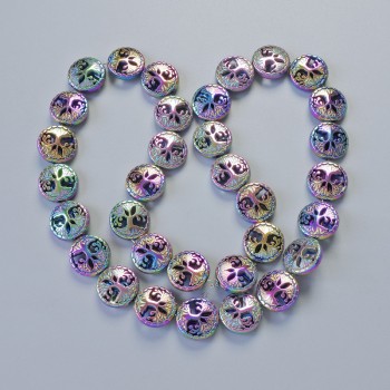 Mărgele de hematit «Arbore» culoare chameleon, diametru 12,5×4,5 mm, lungime 41 cm, pe șnur