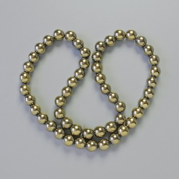 Mărgele din hematit, culoare bronz, diametru 8 mm, lungime 42 cm, pe șnur