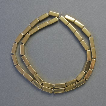 Mărgele de hematit dreptunghiulare, culoare aurie, diametrul 10x4 mm, lungimea șirului ~42 cm