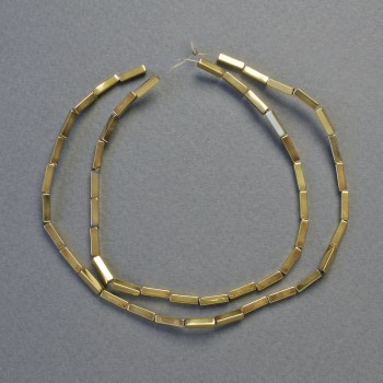 Mărgele de hematit dreptunghiulare, culoare aurie, diametru 8x2 mm, lungime 41 cm, șir