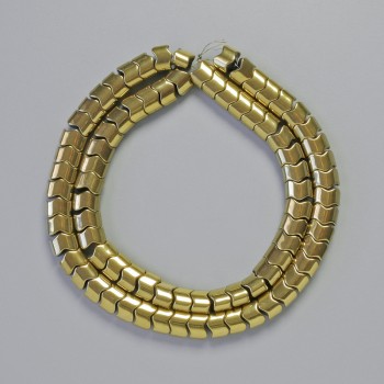 Mărgele de hematit aurii, formă șarpe, zigzag, culoare aurie, diametru 7x5x5 mm (+/-), lungime 42 cm (+/-) șir