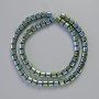 Mărgele de hematit cuburi, culoare verde camaleon, diametru 6x6 mm, lungime 41 cm, șir