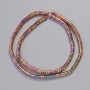 Mărgele hematit rondel ondulat, culoare multicolor auriu, diametru 4×2 mm, lungime 40 cm
