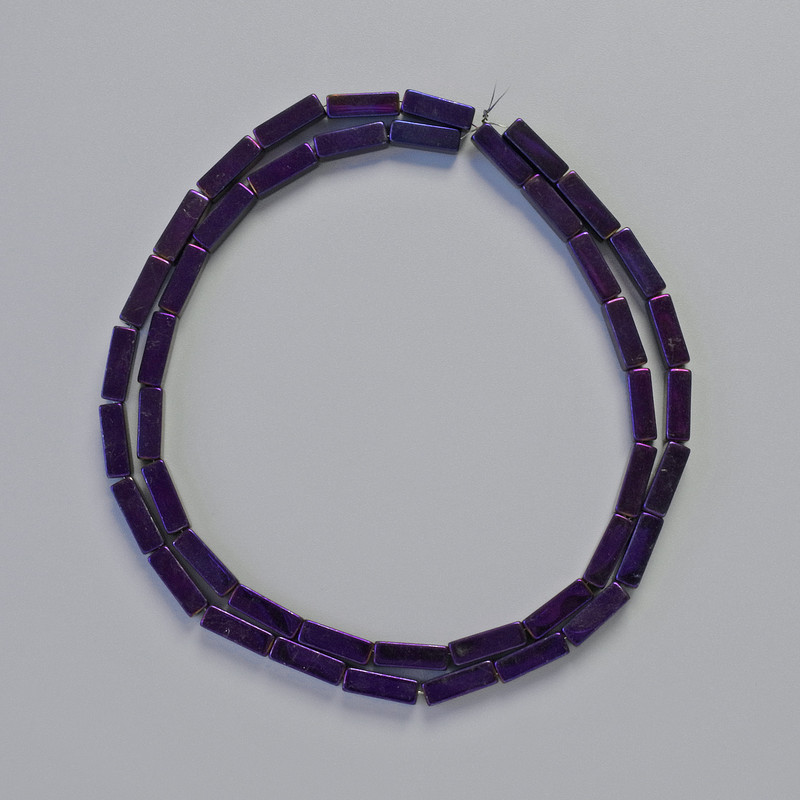 Mărgele hematit mov dreptunghiulare 9x3mm+- șir