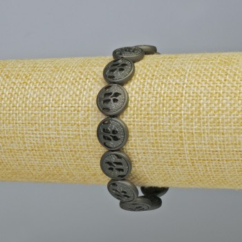 Brățară din hematit, culoare neagră mată, diametrul 12x4,5 mm, lungimea 18 cm +/- (extensibil)