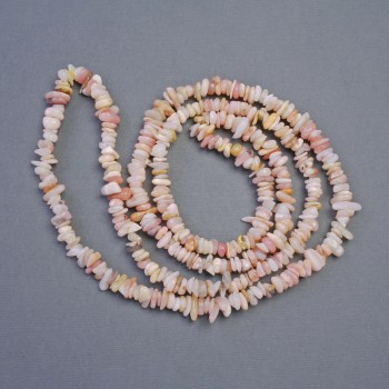 Mărgele din piatră naturală Opal roz - granule pe ață, diametrul 9x4–4x2 mm, lungime 78 cm+