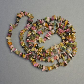 Mărgele de turmalin pe șnur, piatră naturală, granule, diametru 5x1,5 mm, lungime 82 cm