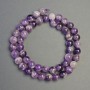 Mărgele din ametist pe șnur, piatră naturală, bilă netedă, diametrul 8 mm ±, lungimea 39 cm ±