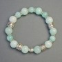 Brățară din amazonit cu inserții, diametrele de 10 și 8 mm, lungime 18 cm, pe elastic