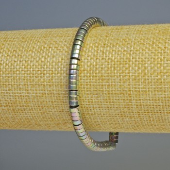 Brățară din hematit rondel, culoare multicolor, diametru 5×2 mm, lungime 18 cm, elastică