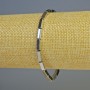 Brățară din hematit dreptunghiulară, culoare argintie, diametru 9x3 mm, lungime 18 cm, elastic