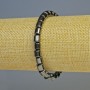Brățară din hematit cilindric, culoare neagră, diametrul 6x6 mm, lungime 18 cm, cu bandă Elastică