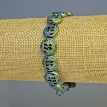 Brățară din hematit, culoare mată camaleon, diametru 12×4,5 mm, lungime 18 cm, elastică