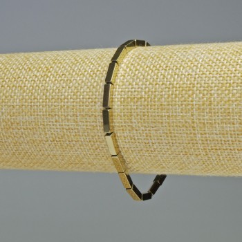 Brățară din hematit cu dreptunghiuri, culoare aurie, diametru 9x3 mm, lungime 18 cm, elastic