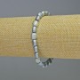 Brățară din hematit, ovală, culoare albastru mat cu efect hameleon, diametru aproximativ 7x7 mm, lungime 18 cm, bază elastică
