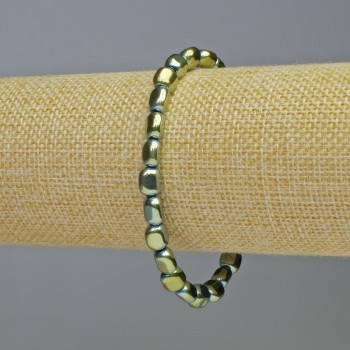 Brățară din hematit, ovală, culoare verde hameleon, diametru 7x7 mm, lungime 18 cm, elastică