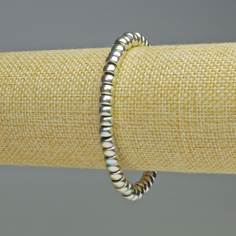 Brățară hematit curcubeu cu rondele colorate, diametru 6x4 mm, lungime 18 cm, pe elastic