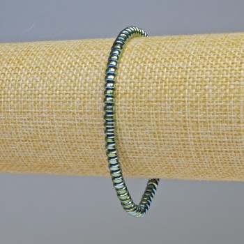 Brățară din hematit, culoare verde camaleon, diametru 4×2 mm, lungime 18 cm, elastică