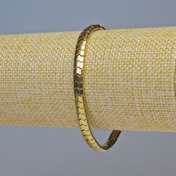 Браслет Гематит змійка зігзаг хвиля колір золото, діаметр 5х4х3мм+-, довжина 18см+- стрейч