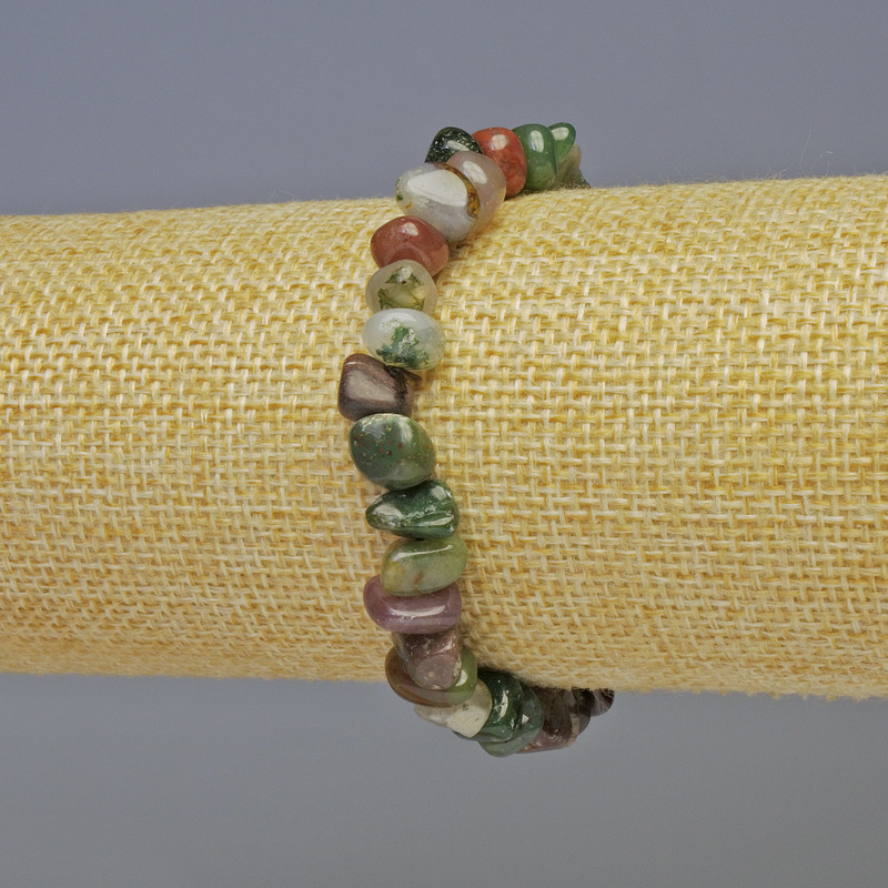 Brățară din jasper natural, mărgele fațetate, diametrul 8x6 mm, lungime 18 cm, pe elastic